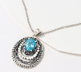 Or Paz Sterling Silver Oval Sky  Blue Topaz Pendant Necklace, 18"